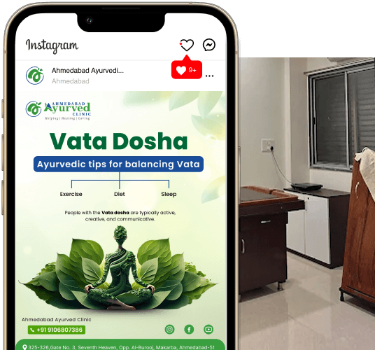 Healthcare social-media campaign shown on a phone