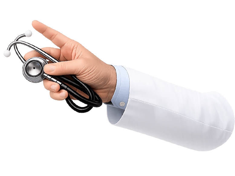 Doctor's hand holding a stethoscope