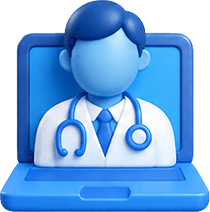 Doctor portal on a laptop illustration