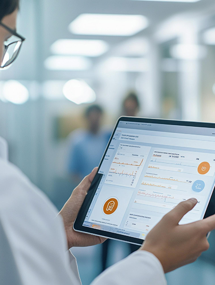 Doctors shaking hands in a clinical setting